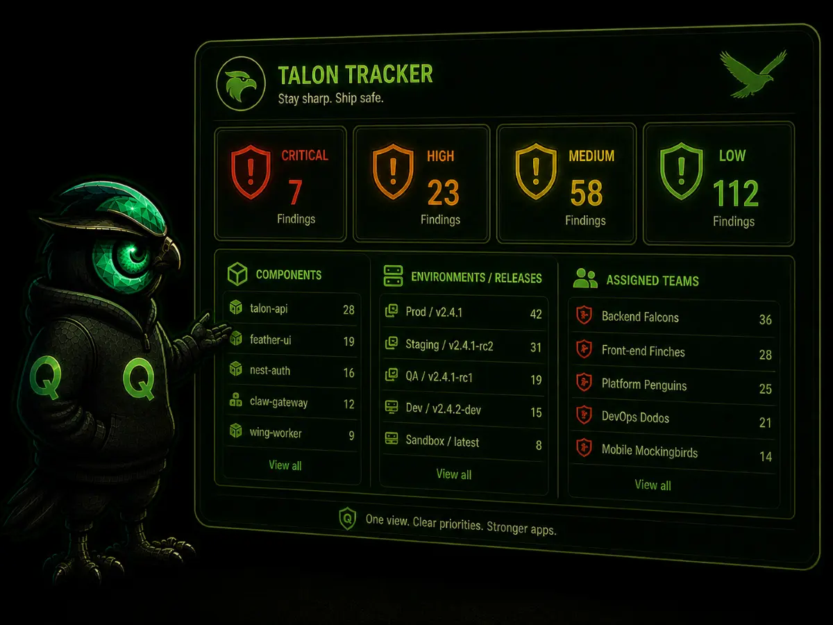 An AppSec lead reviewing the Quaze dashboard