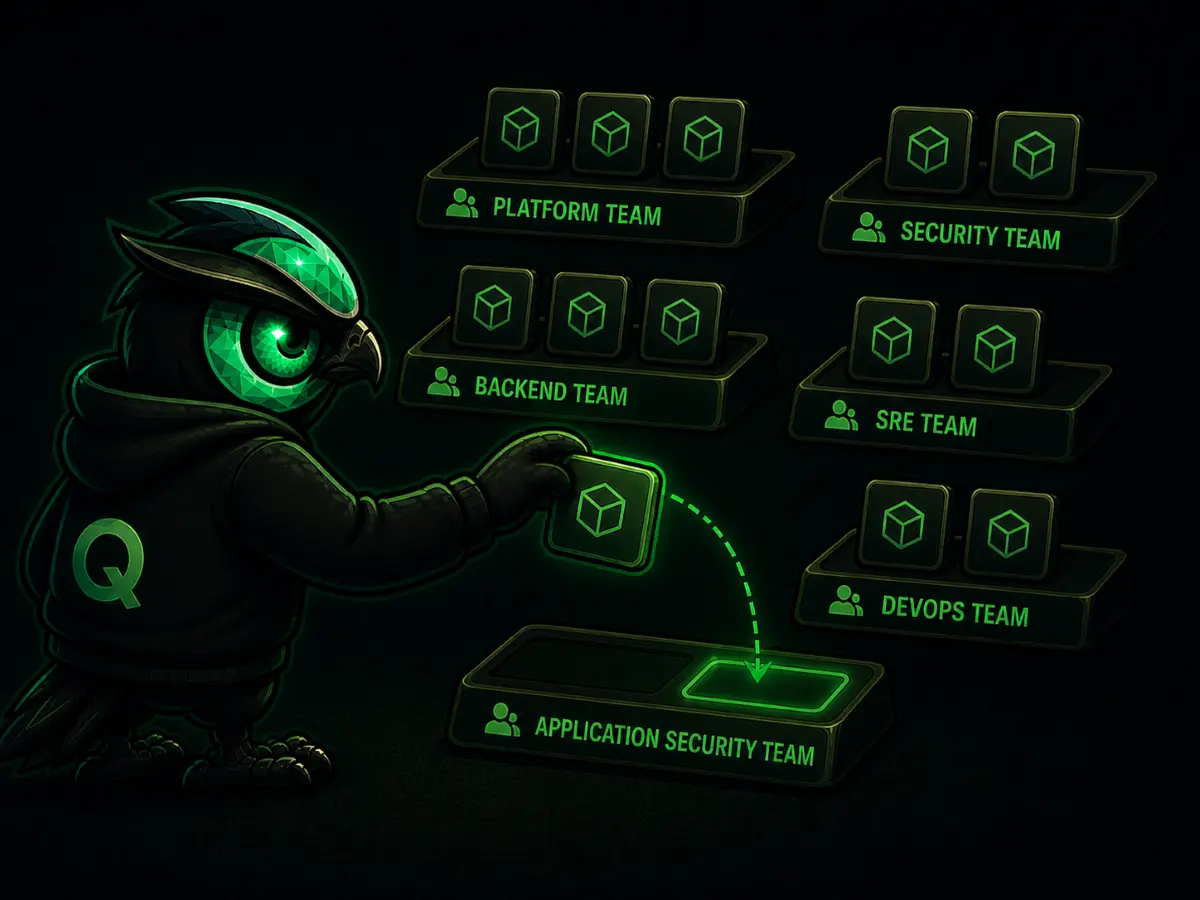 A component being assigned to its owning team in Quaze